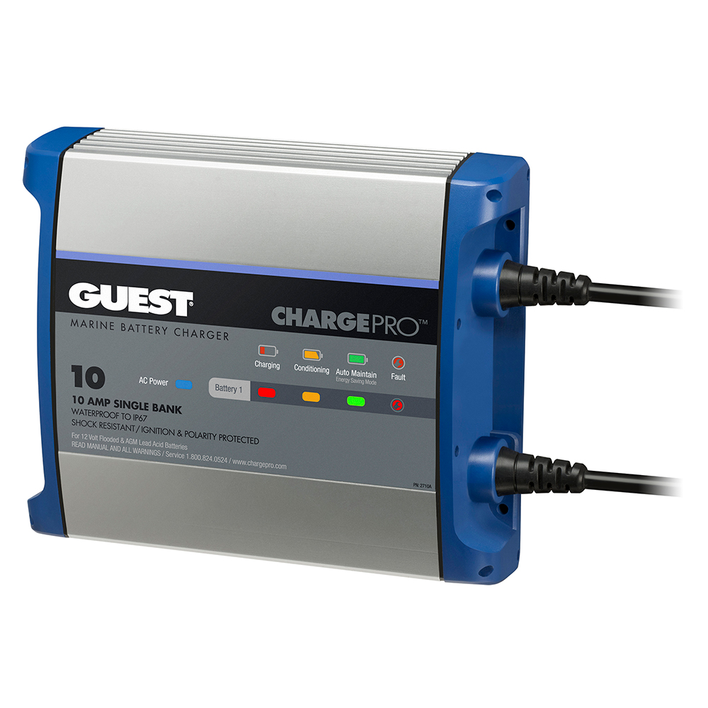 Guest On-Board Battery Charger 10A / 12V - 1 Bank - 120V Input, made by Guest - 2710A Guest On-Board Battery Charger 10A / 12V - 1 Bank - 120V Input, made by Guest - 2710A