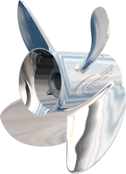 Turning Point Express® Mach4™ - Left Hand - Stainless Steel Propeller - EX-1417-4L - 4-Blade - 14.5" x 17 Pitch, made by Turning Point Propellers - 31501741 Turning Point Express® Mach4™ - Left Hand - Stainless Steel Propeller - EX-1417-4L - 4-Blade - 14.5" x 17 Pitch, made by Turning Point Propellers - 31501741