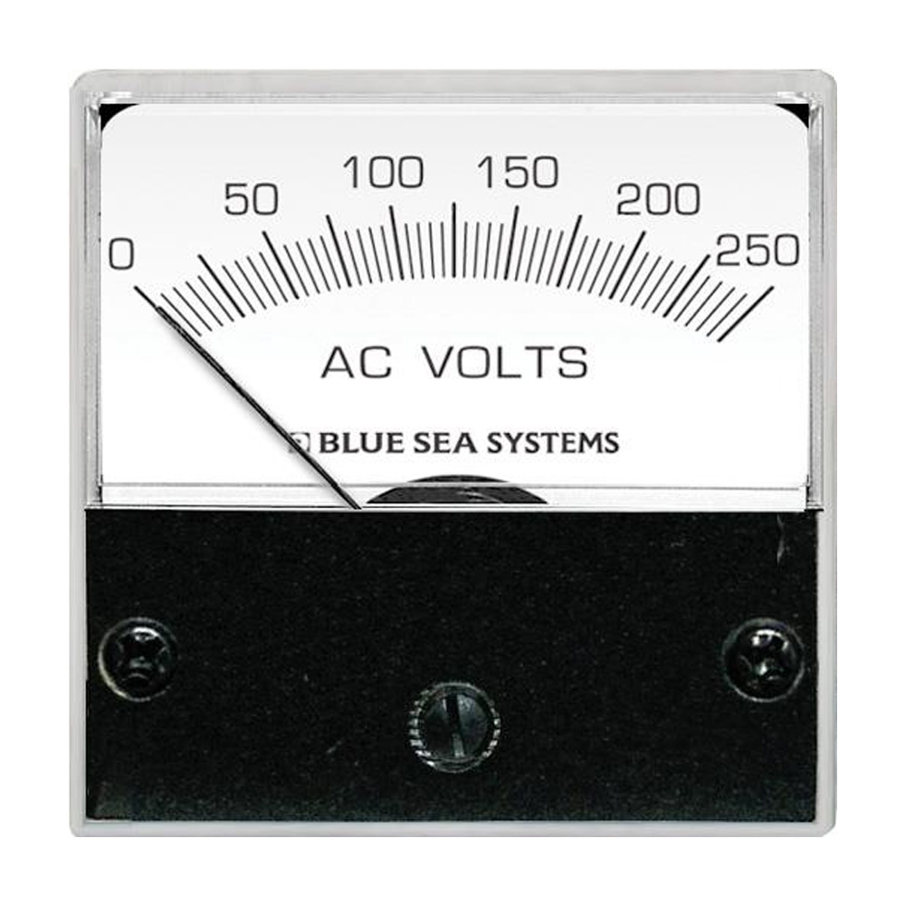 Blue Sea 8245 AC Analog Micro Voltmeter - 2" Face, 0-250 Volts AC, made by Blue Sea Systems - 8245 Blue Sea 8245 AC Analog Micro Voltmeter - 2" Face, 0-250 Volts AC, made by Blue Sea Systems - 8245