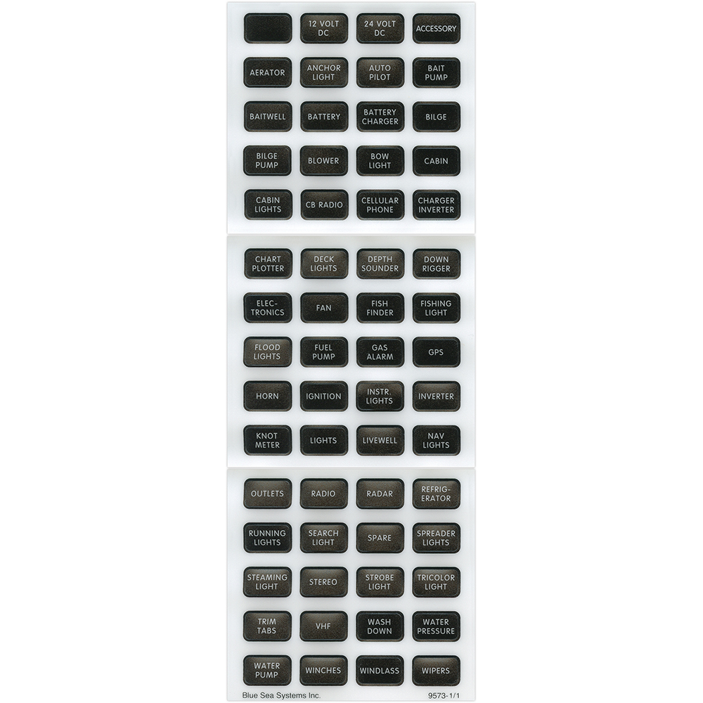 Blue Sea 8214 Black Small Format Label Kit - 60 Labels, made by Blue Sea Systems - 8214 Blue Sea 8214 Black Small Format Label Kit - 60 Labels, made by Blue Sea Systems - 8214