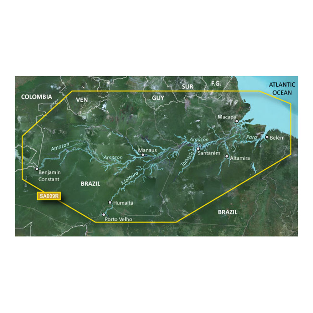 Garmin BlueChart® g3 HD - HXSA009R - Amazon River - microSD™/SD™, made by Garmin - 010-C1066-20 Garmin BlueChart® g3 HD - HXSA009R - Amazon River - microSD™/SD™, made by Garmin - 010-C1066-20