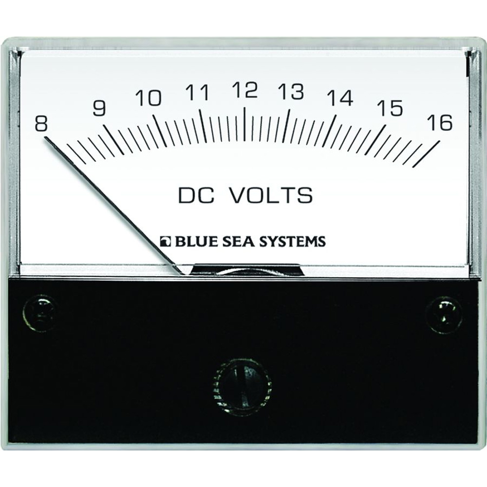 Blue Sea 8003 DC Analog Voltmeter - 2-3/4" Face, 8-16 Volts DC, made by Blue Sea Systems - 8003 Blue Sea 8003 DC Analog Voltmeter - 2-3/4" Face, 8-16 Volts DC, made by Blue Sea Systems - 8003