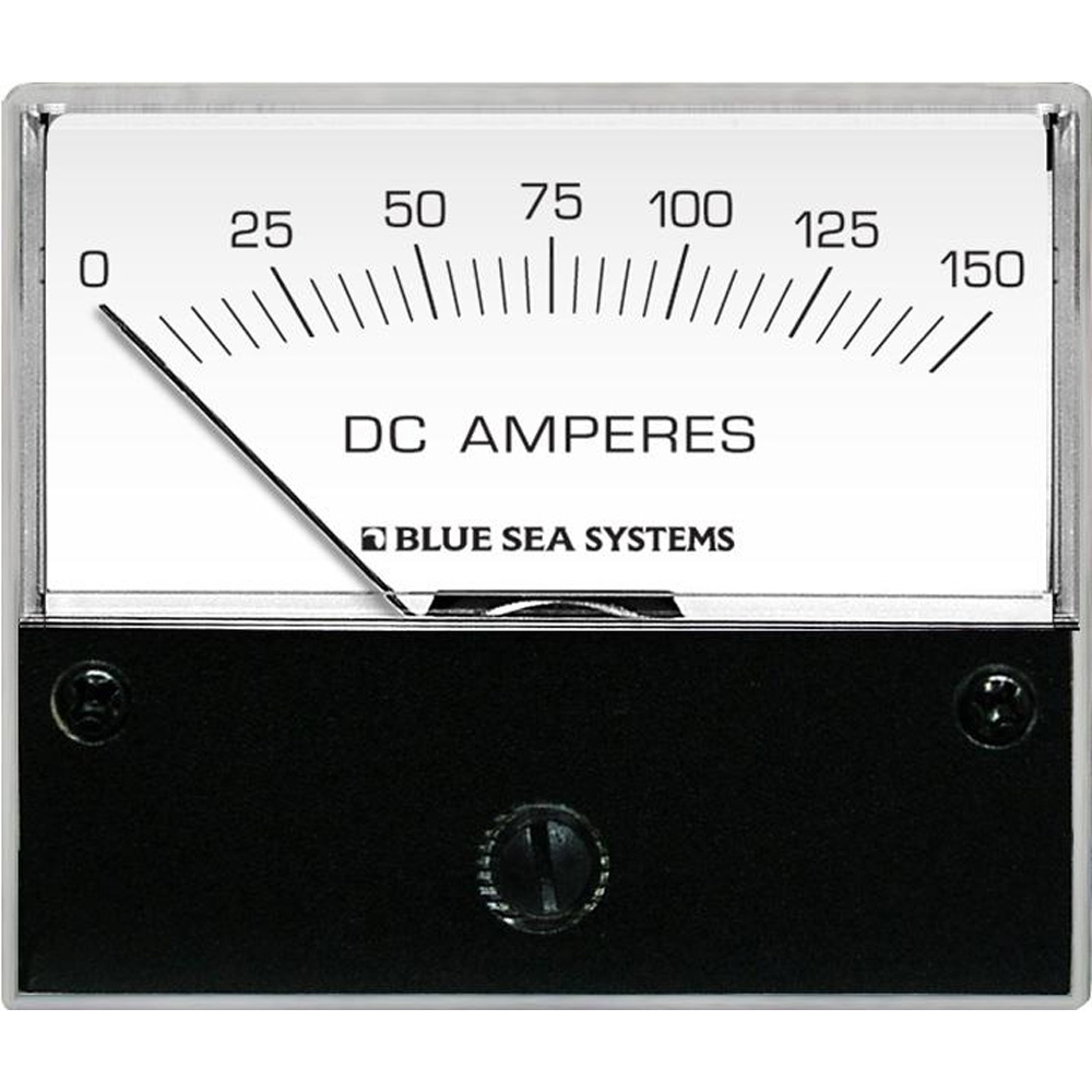 Blue Sea 8018 DC Analog Ammeter - 2-3/4" Face, 0-150 Amperes DC, made by Blue Sea Systems - 8018 Blue Sea 8018 DC Analog Ammeter - 2-3/4" Face, 0-150 Amperes DC, made by Blue Sea Systems - 8018