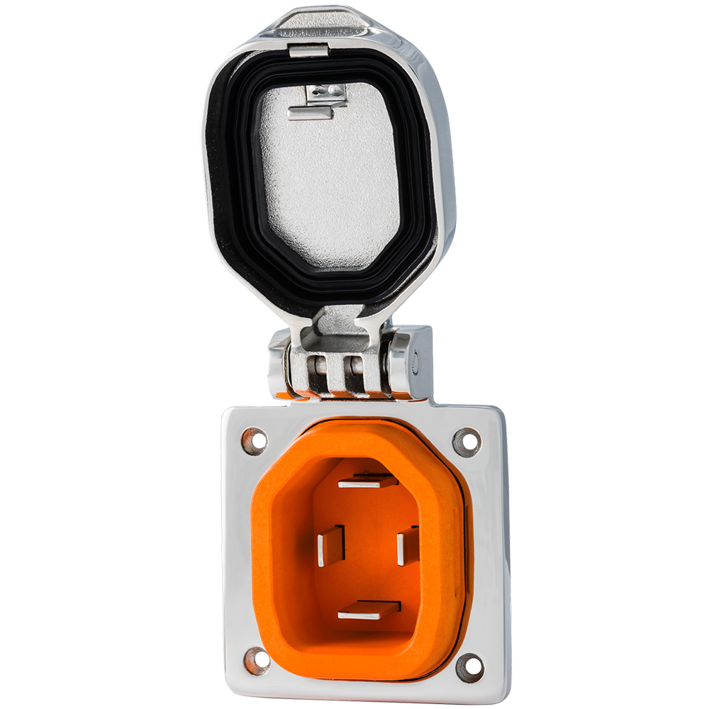SmartPlug 50 AMP Male Inlet Cover - Stainless Steel, made by SmartPlug - BM50S SmartPlug 50 AMP Male Inlet Cover - Stainless Steel, made by SmartPlug - BM50S