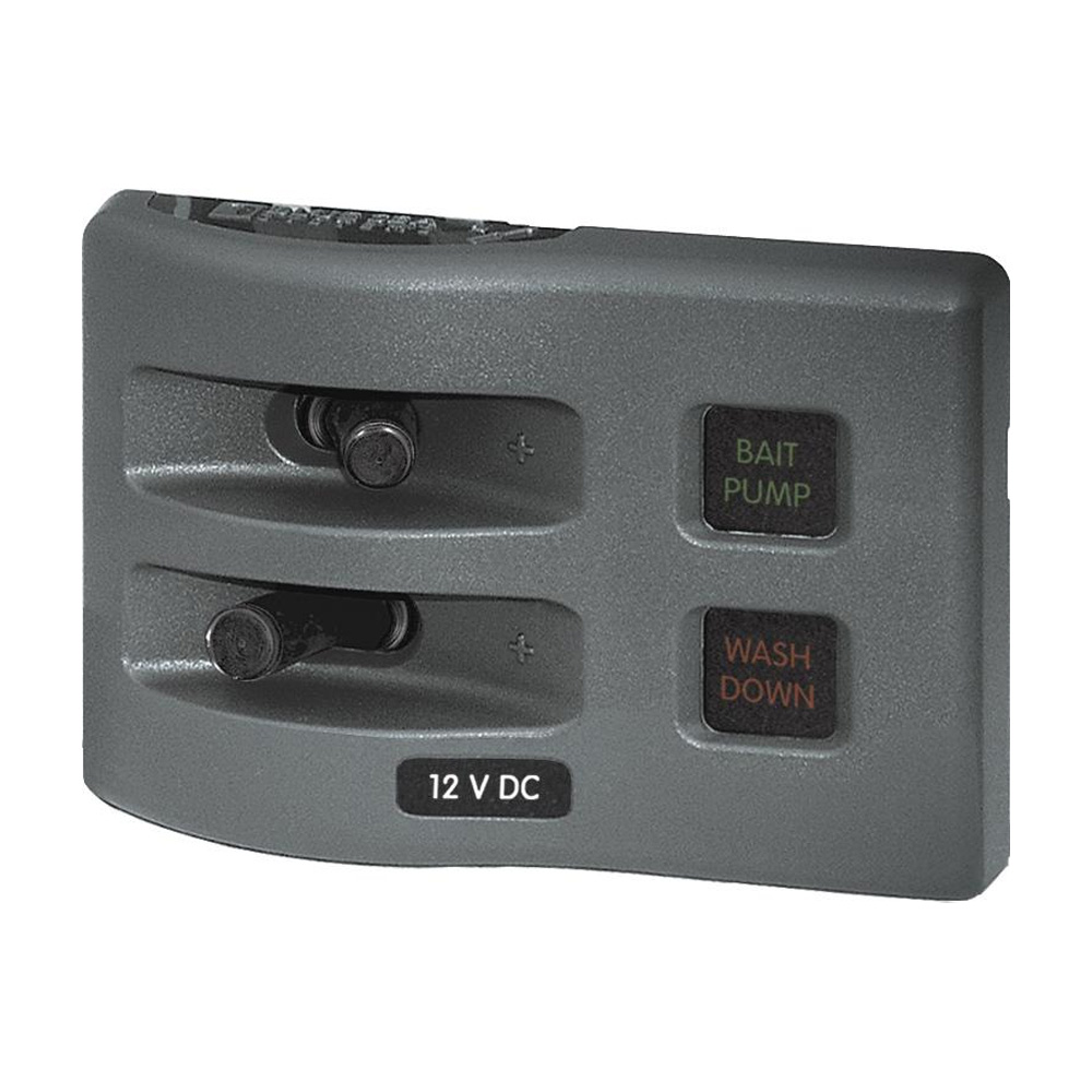 Blue Sea 4302 WeatherDeck Water Resistant Fuse Panel - 2 Position - Grey, made by Blue Sea Systems - 4302 Blue Sea 4302 WeatherDeck Water Resistant Fuse Panel - 2 Position - Grey, made by Blue Sea Systems - 4302