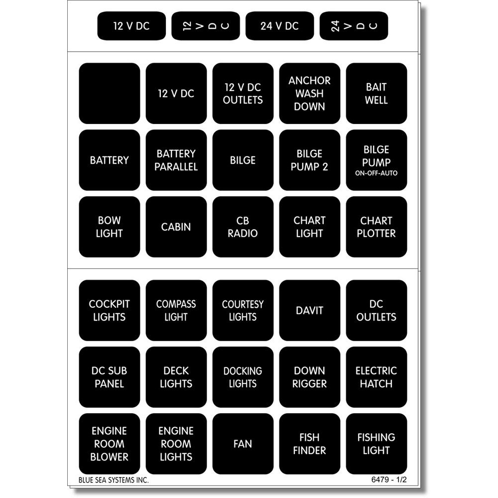 Blue Sea 4216 Square Format Label Set - 60, made by Blue Sea Systems - 4216 Blue Sea 4216 Square Format Label Set - 60, made by Blue Sea Systems - 4216
