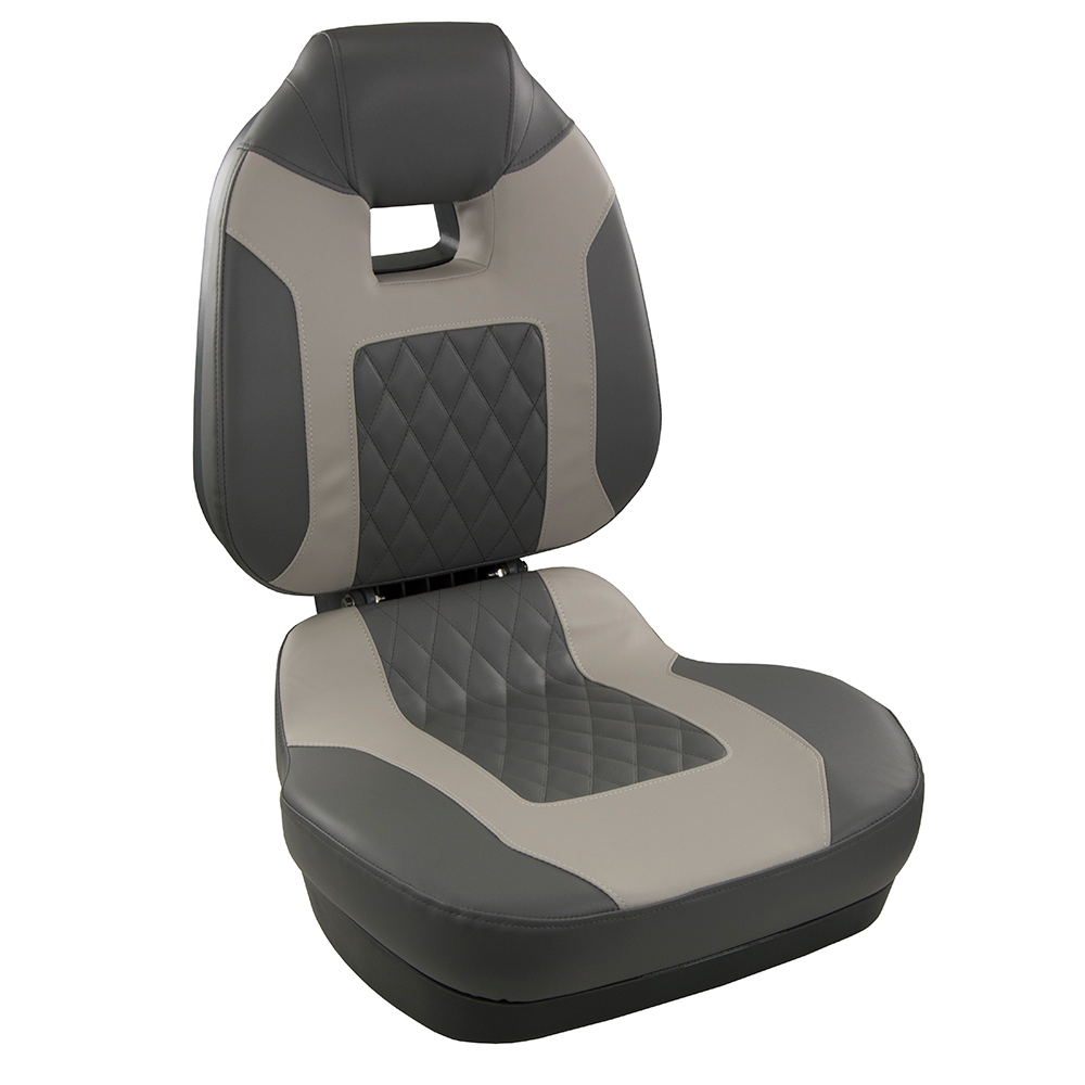 Springfield Fish Pro II High Back Folding Seat - Charcoal/Grey, made by Springfield Marine - 1041483