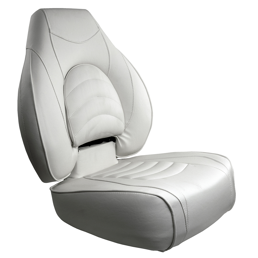 Springfield Fish Pro High Back Folding Seat - White, made by Springfield Marine - 1041606-1 Springfield Fish Pro High Back Folding Seat - White, made by Springfield Marine - 1041606-1