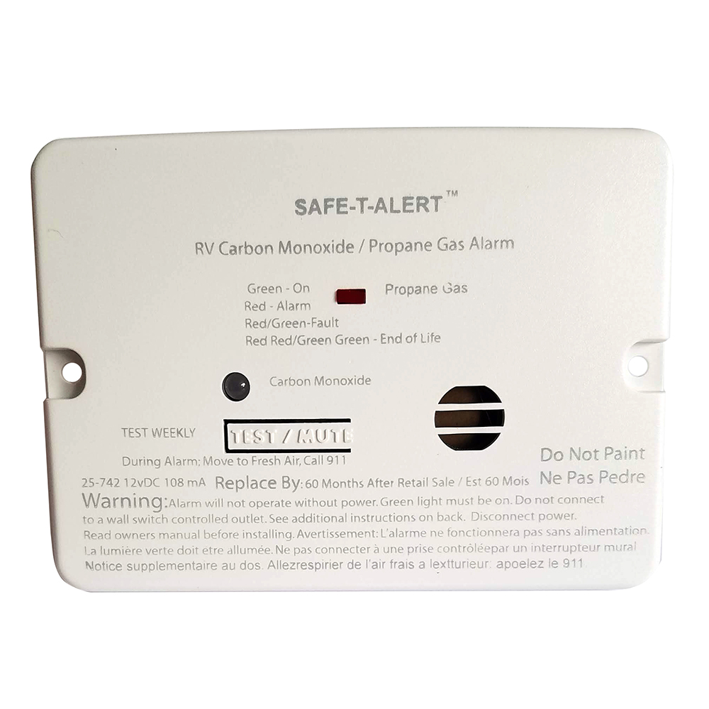 Safe-T-Alert Combo Carbon Monoxide Propane Alarm - Flush Mount - Mini - White, made by Safe-T-Alert - 25-742-WHT Safe-T-Alert Combo Carbon Monoxide Propane Alarm - Flush Mount - Mini - White, made by Safe-T-Alert - 25-742-WHT