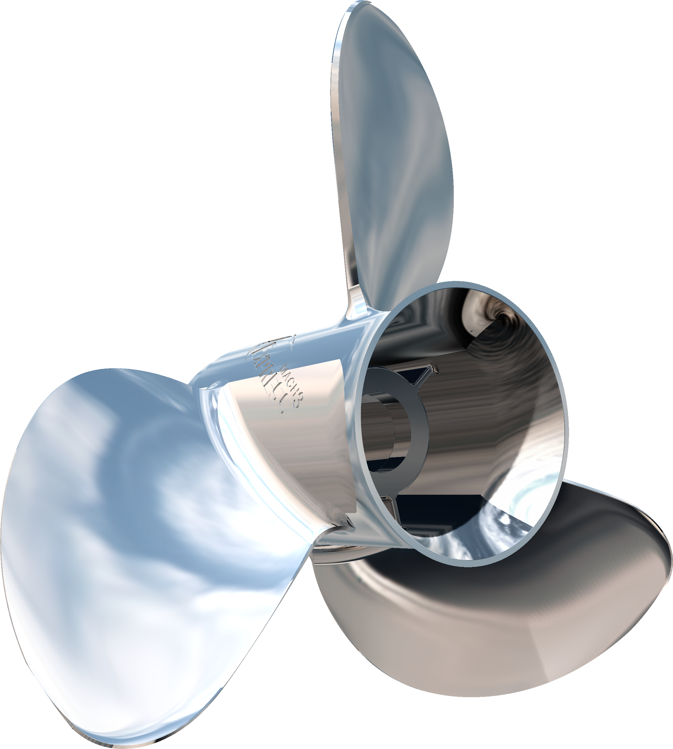 Turning Point Express® Mach3™ - Right Hand - Stainless Steel Propeller - EX1-1013 - 3-Blade - 10.125" x 13 Pitch, made by Turning Point Propellers - 31201311 Turning Point Express® Mach3™ - Right Hand - Stainless Steel Propeller - EX1-1013 - 3-Blade - 10.125" x 13 Pitch, made by Turning Point Propellers - 31201311
