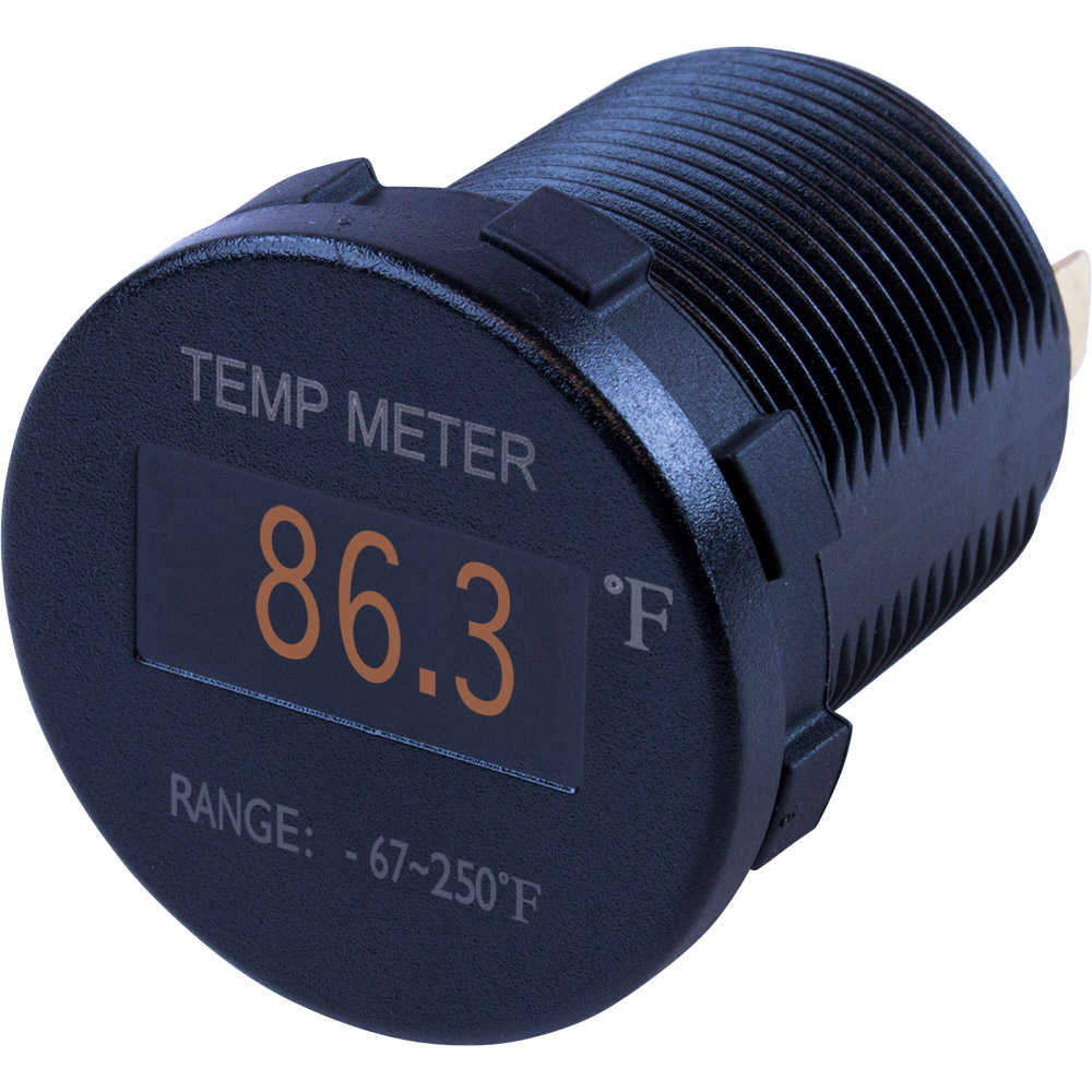 Sea-Dog Round OLED Temperature Meter Fahrenheit w/6' Lead, made by Sea-Dog - 421610-1 Sea-Dog Round OLED Temperature Meter Fahrenheit w/6' Lead, made by Sea-Dog - 421610-1