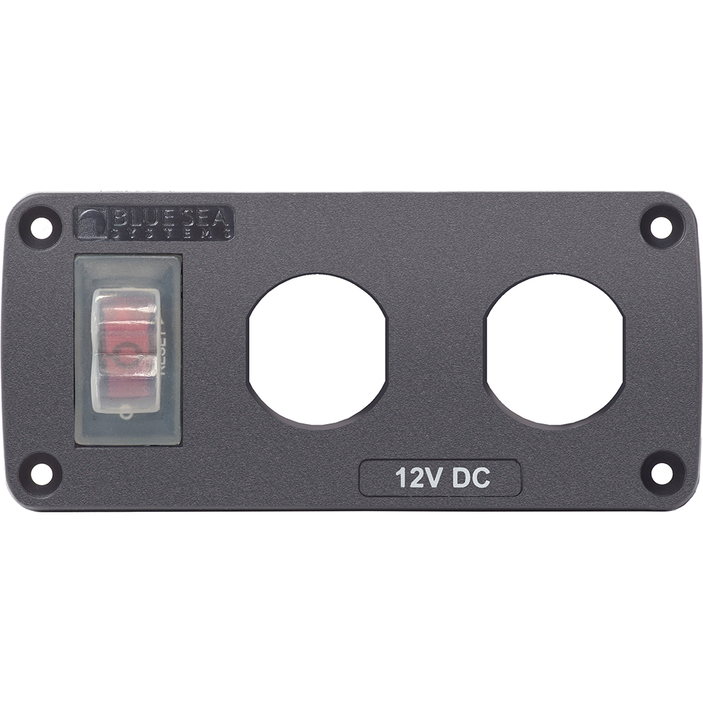 Blue Sea 4364 Water Resistant USB Accessory Panel - 15A Circuit Breaker, 2x Blank Apertures, made by Blue Sea Systems - 4364 Blue Sea 4364 Water Resistant USB Accessory Panel - 15A Circuit Breaker, 2x Blank Apertures, made by Blue Sea Systems - 4364
