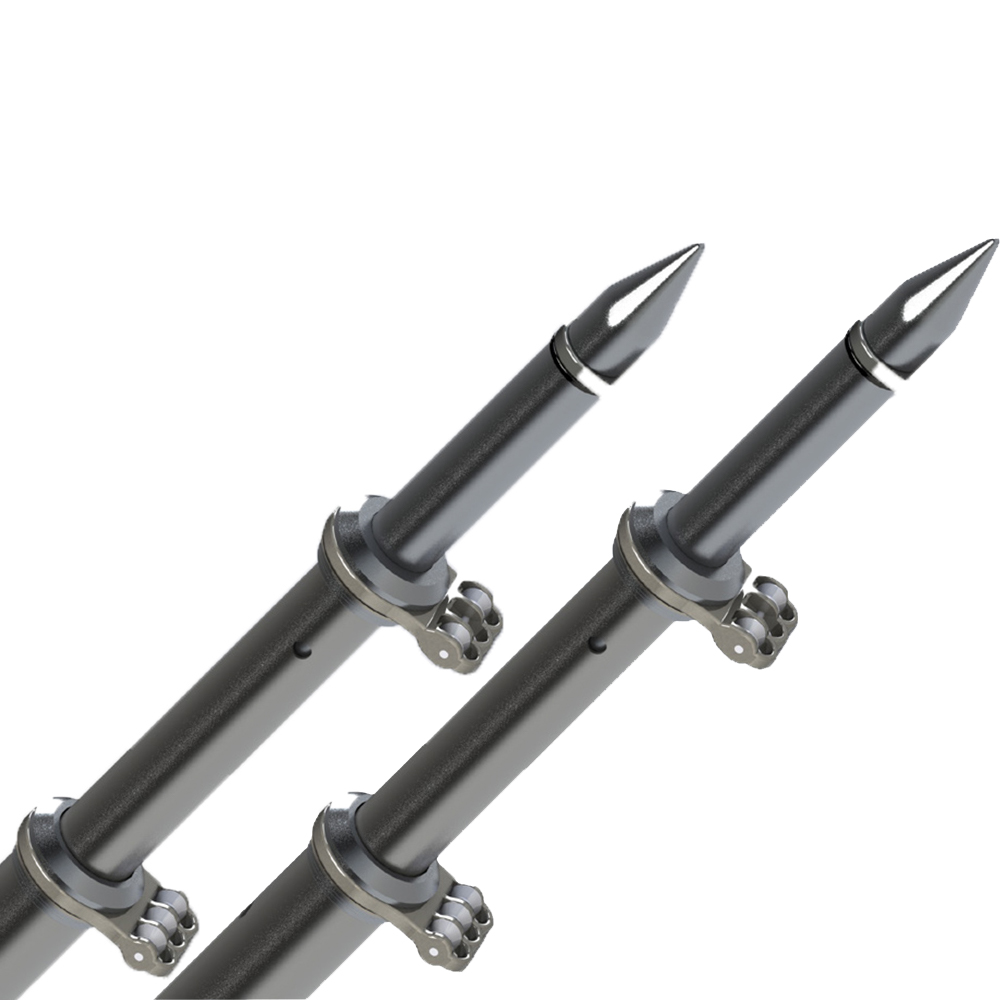 TACO 18' Deluxe Outrigger Poles w/Rollers - Silver/Black, made by TACO Marine - OT-0318HD-BKA TACO 18' Deluxe Outrigger Poles w/Rollers - Silver/Black, made by TACO Marine - OT-0318HD-BKA