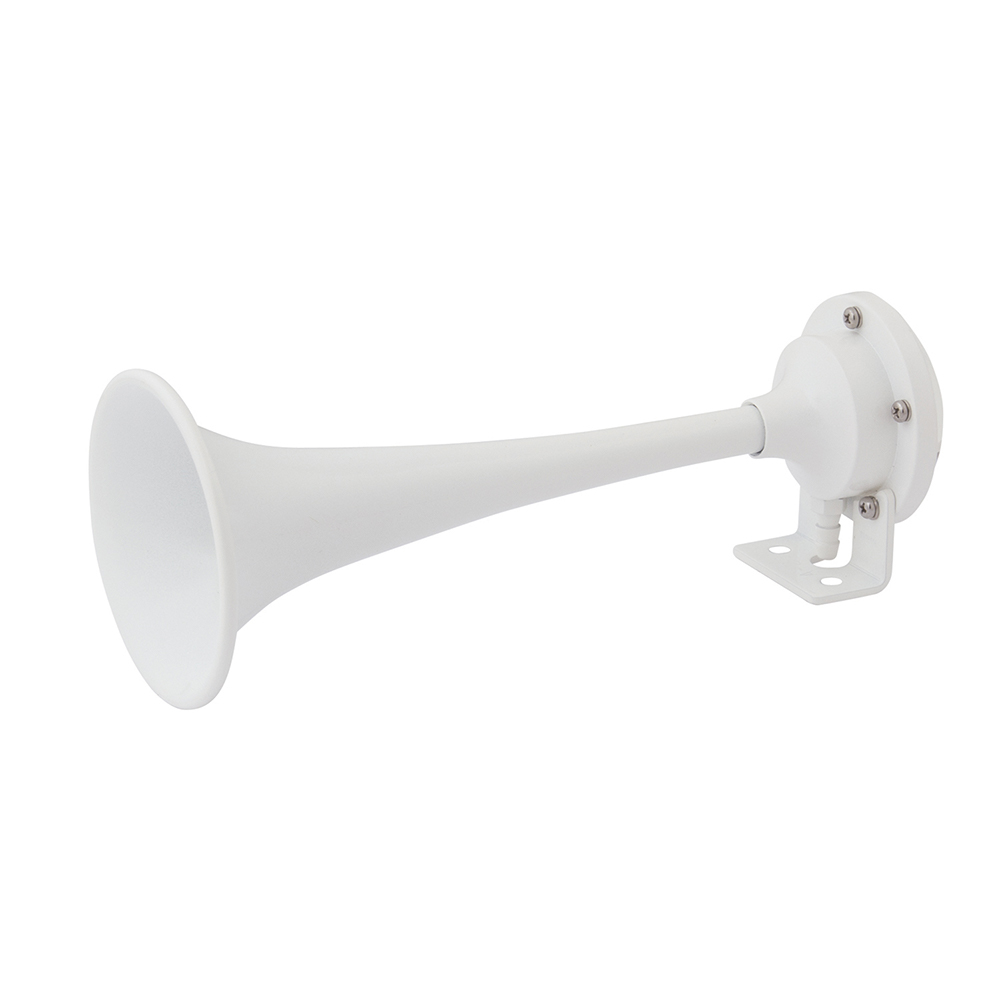 Marinco White Epoxy Coated Single Trumpet Mini Air Horn, made by Marinco - 10104 Marinco White Epoxy Coated Single Trumpet Mini Air Horn, made by Marinco - 10104