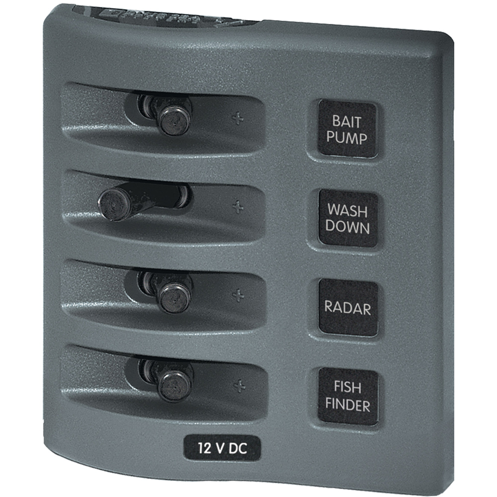 Blue Sea 4305 WeatherDeck® 12V DC Waterproof Switch Panel - 4 Posistion, made by Blue Sea Systems - 4305