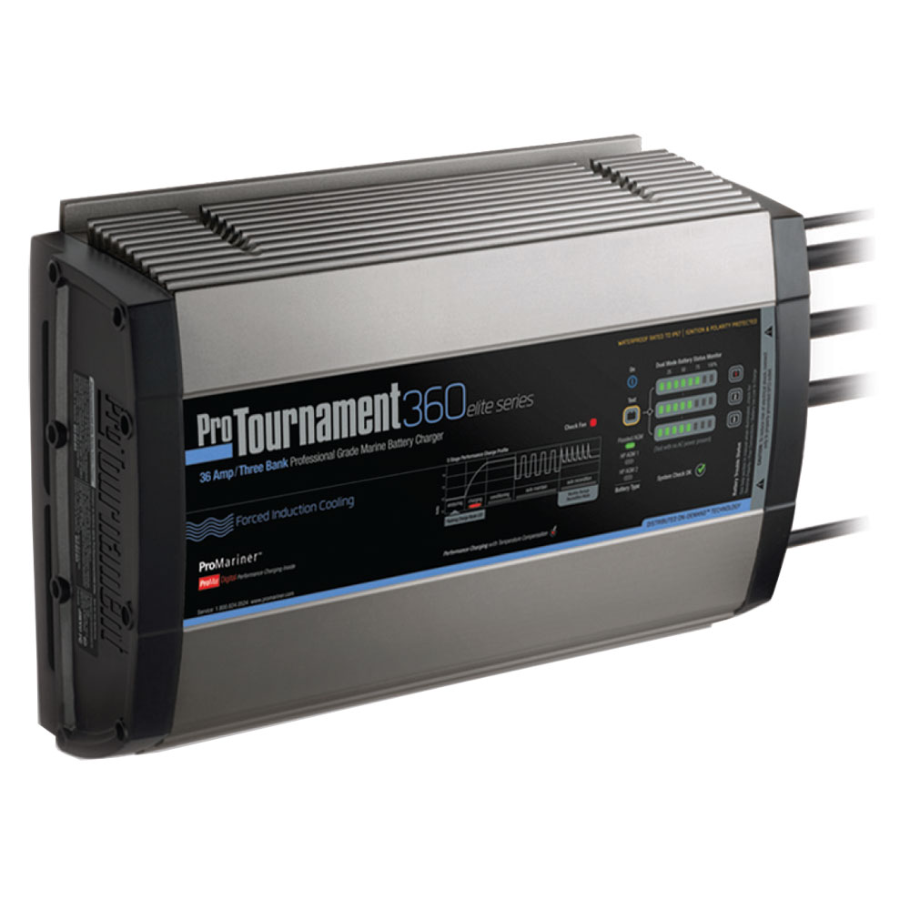 ProMariner ProTournament 360 <i>elite</i> Triple Charger - 36 Amp, 3 Bank, made by ProMariner - 52036 ProMariner ProTournament 360 <i>elite</i> Triple Charger - 36 Amp, 3 Bank, made by ProMariner - 52036