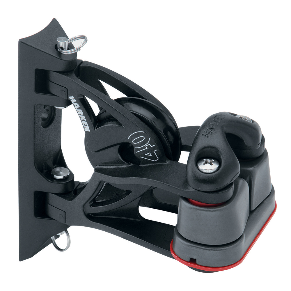 Harken 40mm Carbo Air Pivoting Lead Block w/Aluminum Cam-Matic® Cleat, made by Harken - 2156 Harken 40mm Carbo Air Pivoting Lead Block w/Aluminum Cam-Matic® Cleat, made by Harken - 2156