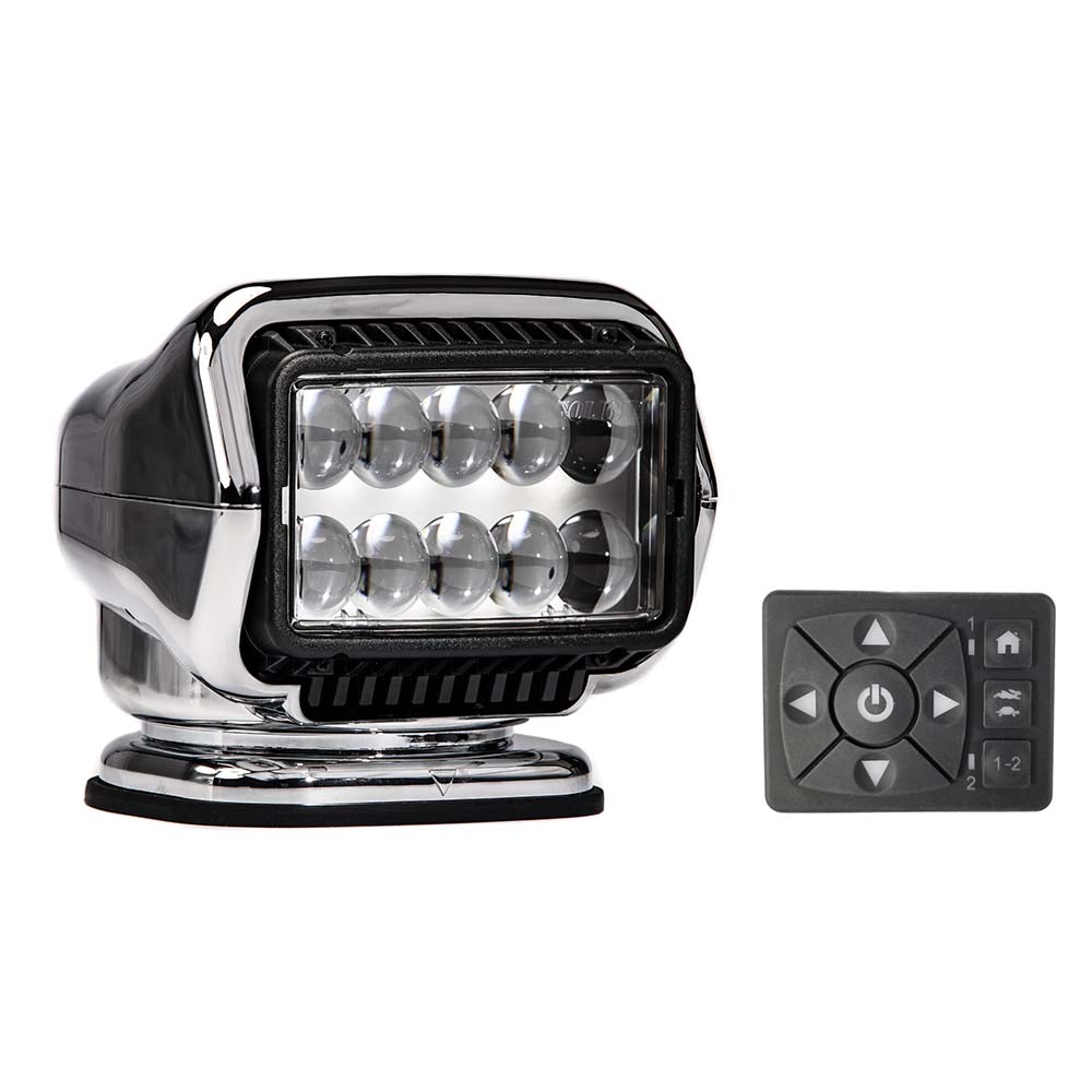 Golight Stryker ST Series Permanent Mount Chrome 12V LED w/Hard Wired Dash Mount Remote, made by Golight - 30264ST Golight Stryker ST Series Permanent Mount Chrome 12V LED w/Hard Wired Dash Mount Remote, made by Golight - 30264ST