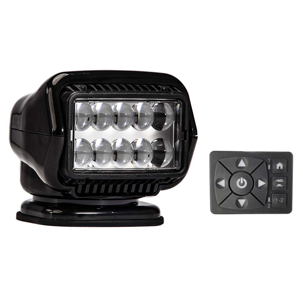 Golight Stryker ST Series Permanent Mount Black 12V LED w/Hard Wired Dash Mount Remote, made by Golight - 30214ST Golight Stryker ST Series Permanent Mount Black 12V LED w/Hard Wired Dash Mount Remote, made by Golight - 30214ST