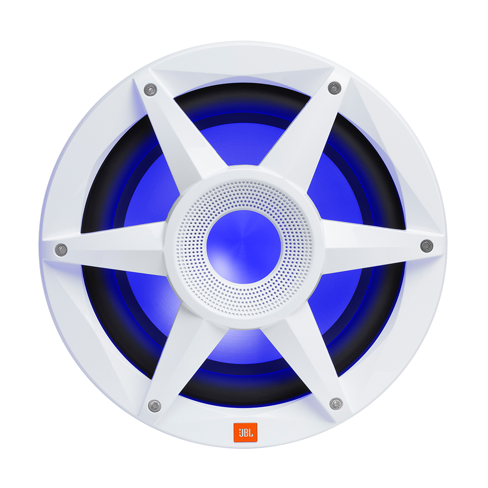 JBL 10" Marine RGB Passive Subwoofer - White Stadium Series, made by JBL - STADIUMMW1000AM JBL 10" Marine RGB Passive Subwoofer - White Stadium Series, made by JBL - STADIUMMW1000AM
