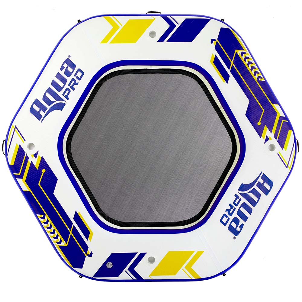 Aqua Leisure 10' Hexagonal Inflatable Island w/Mesh Center, made by Aqua Leisure - APR20922 Aqua Leisure 10' Hexagonal Inflatable Island w/Mesh Center, made by Aqua Leisure - APR20922