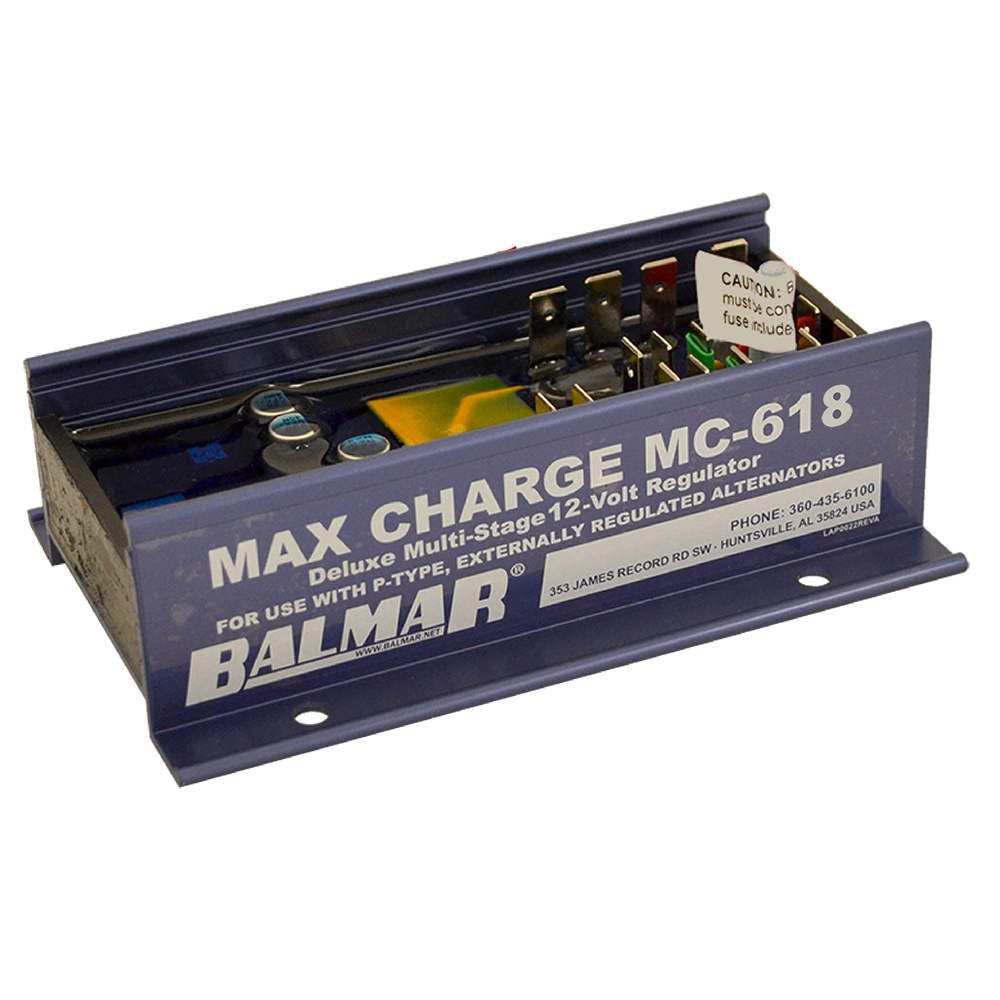 Balmar Max Charge MC618 Multi-Stage Regulator w/o Harness - 12V, made by Balmar - MC-618 Balmar Max Charge MC618 Multi-Stage Regulator w/o Harness - 12V, made by Balmar - MC-618