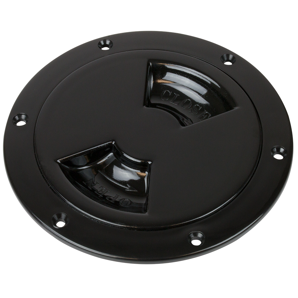 Sea-Dog Smooth Quarter Turn Deck Plate - Black - 8", made by Sea-Dog - 336185-1 Sea-Dog Smooth Quarter Turn Deck Plate - Black - 8", made by Sea-Dog - 336185-1