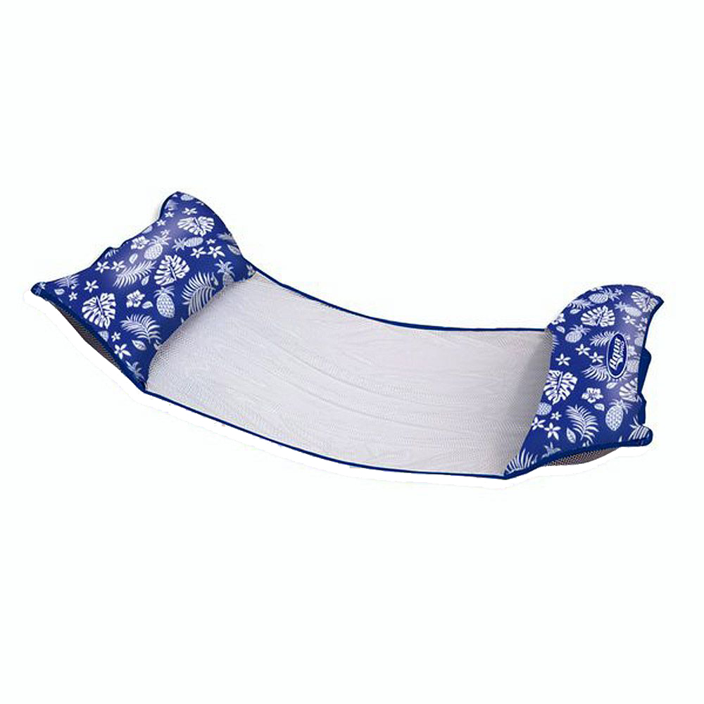 Aqua Leisure 4-In-1 Monterey Hammock Supreme XL 53" x 31.5" - Hibiscus Pineapple Royal Blue, made by Aqua Leisure - APL18904S2 Aqua Leisure 4-In-1 Monterey Hammock Supreme XL 53" x 31.5" - Hibiscus Pineapple Royal Blue, made by Aqua Leisure - APL18904S2