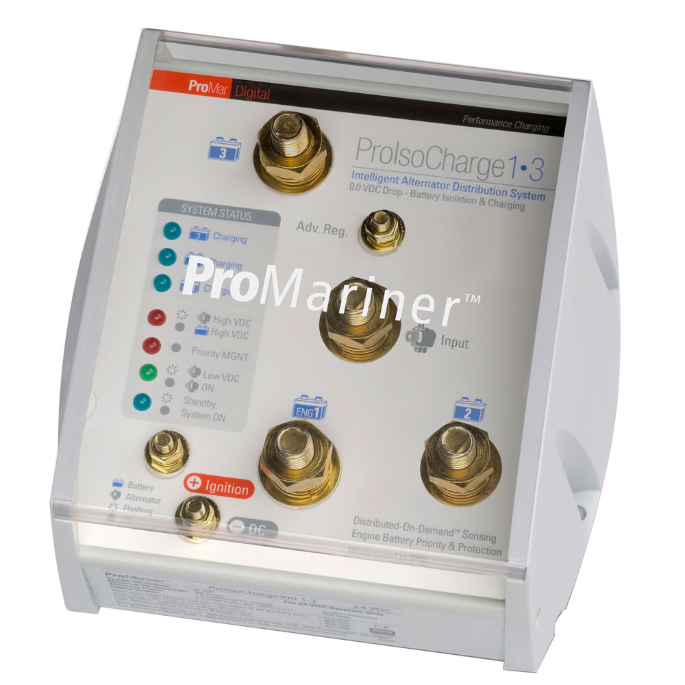 ProMariner ProIsoCharge Battery Isolator 120Amp 1-Alt 3-Bat - 12V, made by ProMariner - 23124 ProMariner ProIsoCharge Battery Isolator 120Amp 1-Alt 3-Bat - 12V, made by ProMariner - 23124