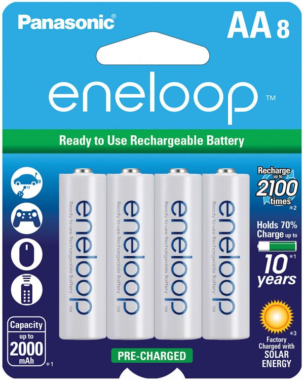 Eneloop Aa 8-Pk Rechargeable, made by ENELOOP - Eneloop Aa 8-Pk Rechargeable, made by ENELOOP -