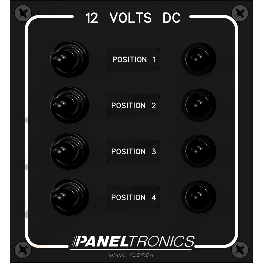 Paneltronics Waterproof Panel - DC 4-Position Toggle Switch & Circuit Breaker, made by Paneltronics - 9960017B Paneltronics Waterproof Panel - DC 4-Position Toggle Switch & Circuit Breaker, made by Paneltronics - 9960017B