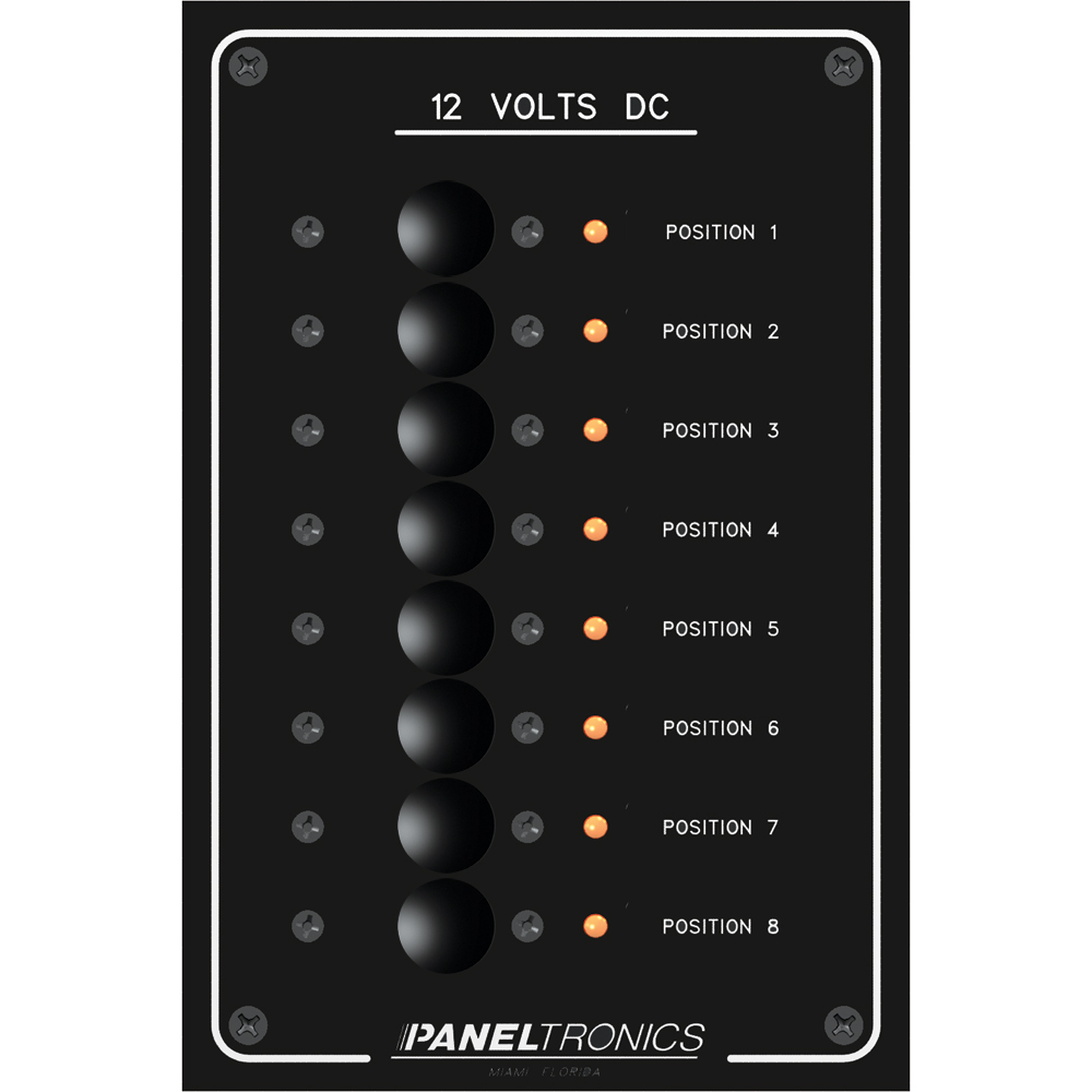 Paneltronics Standard Panel - DC 8 Position Circuit Breaker w/LEDs, made by Paneltronics - 9972208B Paneltronics Standard Panel - DC 8 Position Circuit Breaker w/LEDs, made by Paneltronics - 9972208B