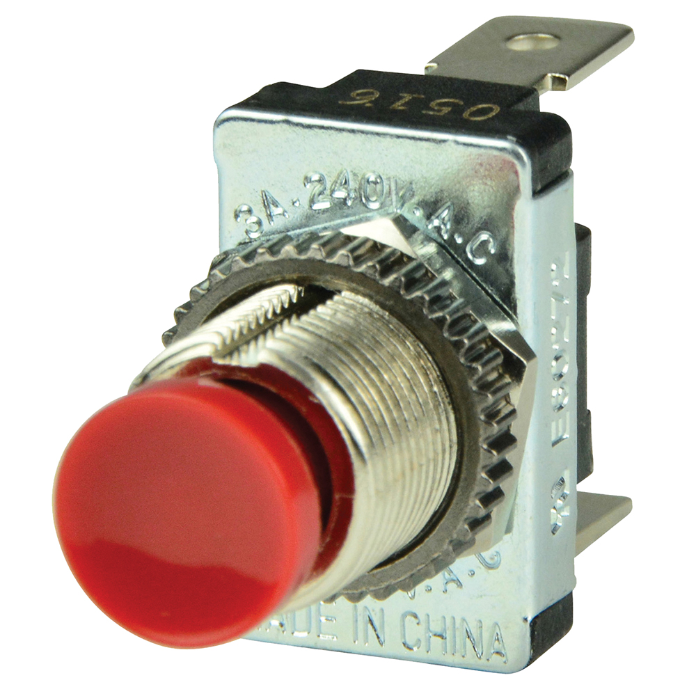 BEP Red SPST Momentary Contact Switch - OFF/(ON), made by BEP Marine - 1001401 BEP Red SPST Momentary Contact Switch - OFF/(ON), made by BEP Marine - 1001401