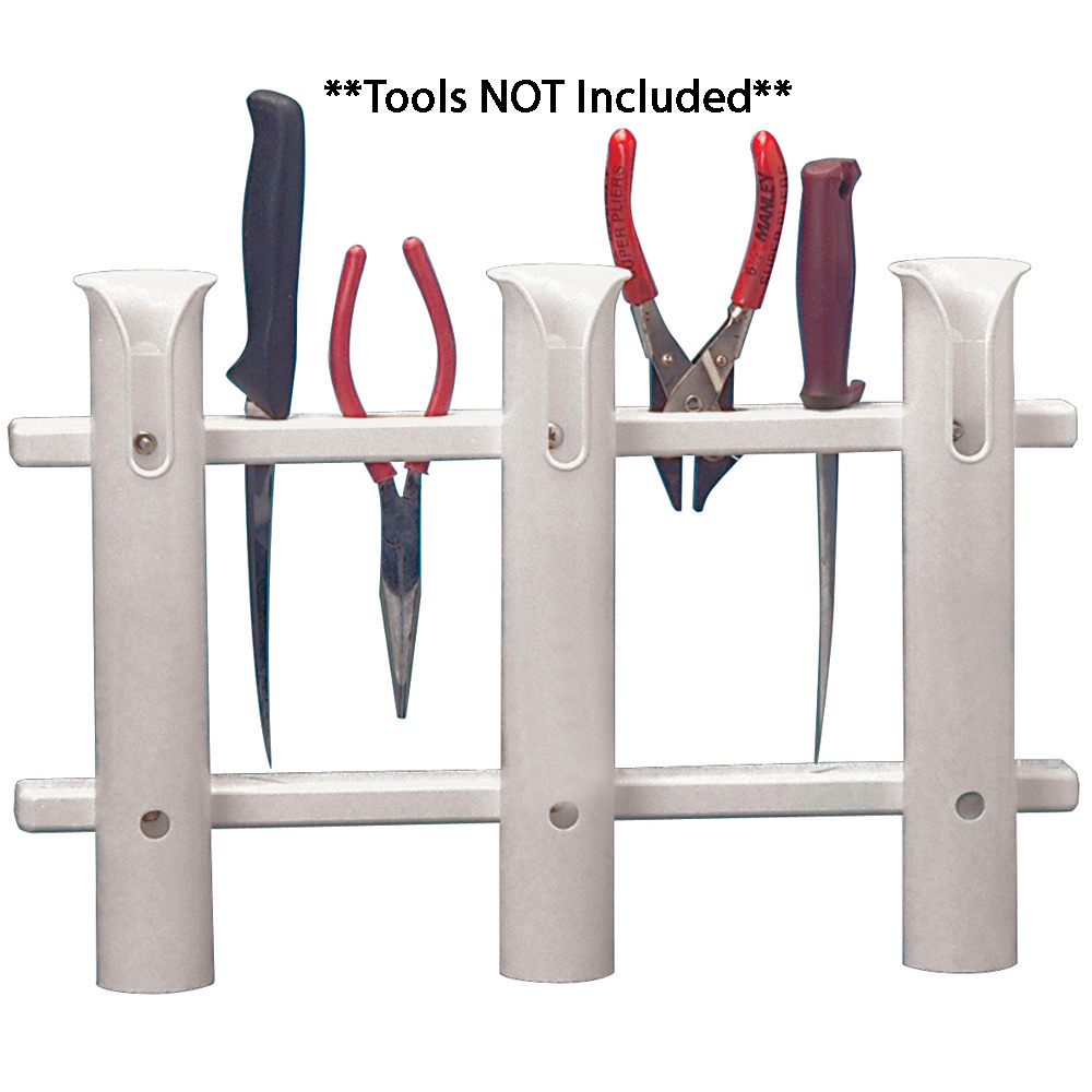 TACO 3-Rod Poly Rod Rack - White, made by TACO Marine - P03-063W TACO 3-Rod Poly Rod Rack - White, made by TACO Marine - P03-063W