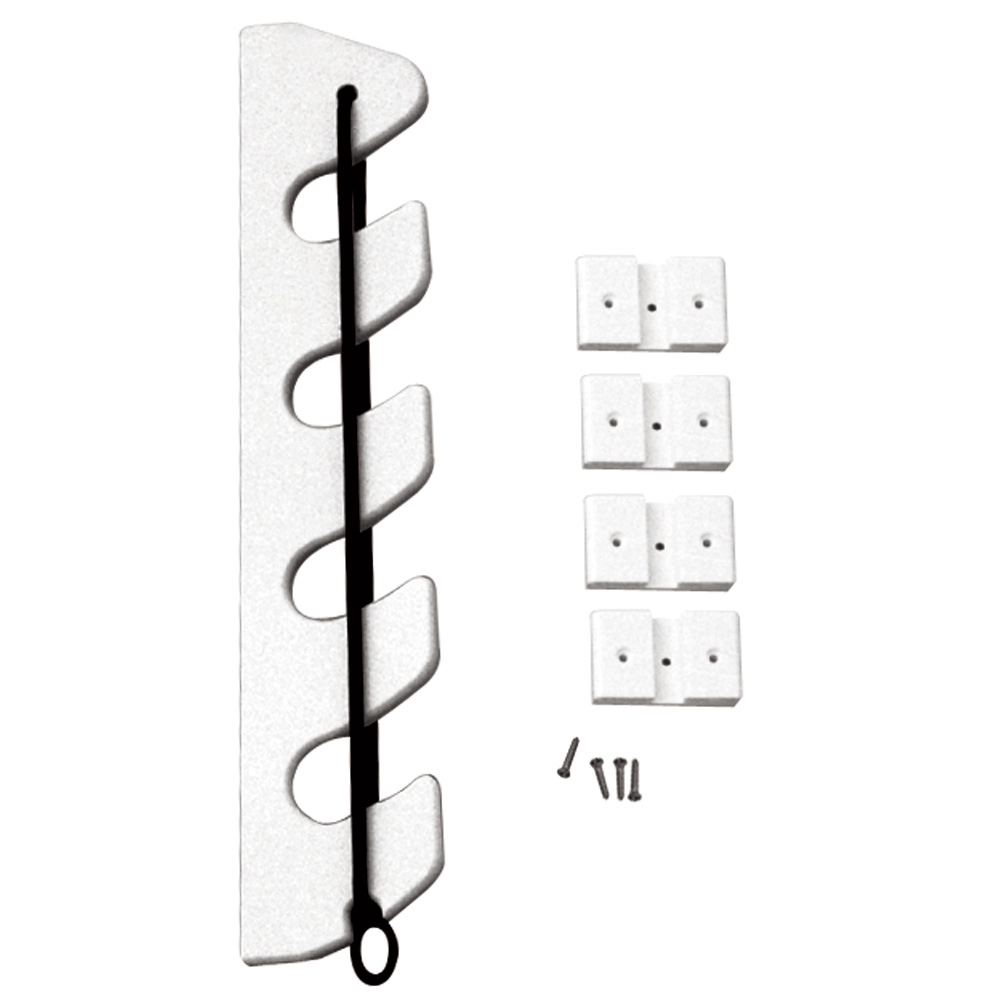 TACO 4-Rod Poly Bungee Rod Holder Rack - White, made by TACO Marine - P03-134W TACO 4-Rod Poly Bungee Rod Holder Rack - White, made by TACO Marine - P03-134W