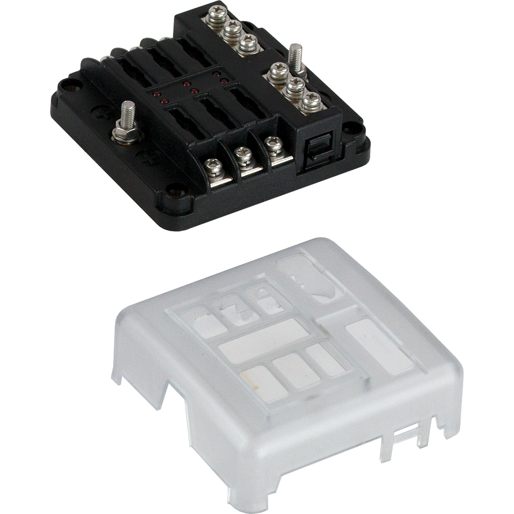 Sea-Dog Blade Style LED Indicator Fuse Block w/Negative Bus Bar - 6 Circuit, made by Sea-Dog - 445185-1 Sea-Dog Blade Style LED Indicator Fuse Block w/Negative Bus Bar - 6 Circuit, made by Sea-Dog - 445185-1