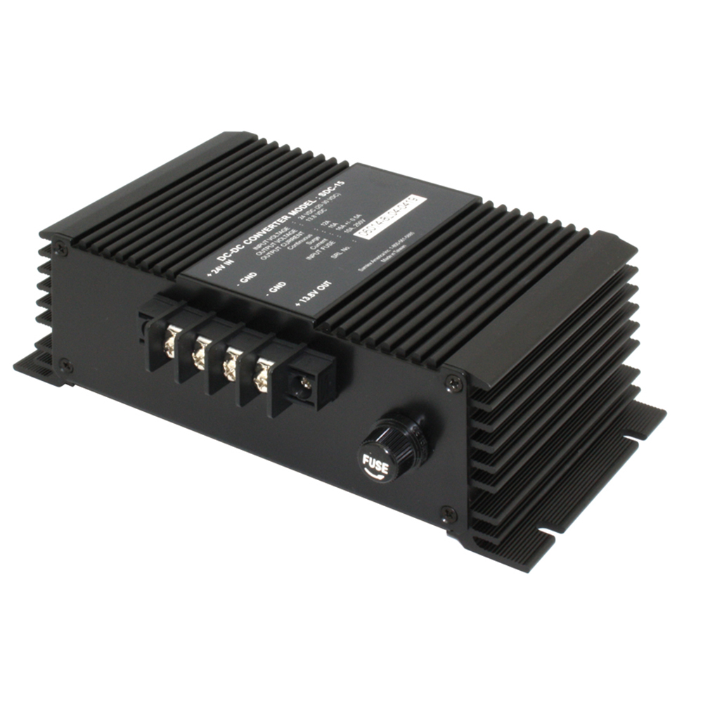 Samlex 12A Non-Isolated Step-Down 24VDC-12VDC Converter - Heavy Duty Applications, made by Samlex America - SDC-15 Samlex 12A Non-Isolated Step-Down 24VDC-12VDC Converter - Heavy Duty Applications, made by Samlex America - SDC-15