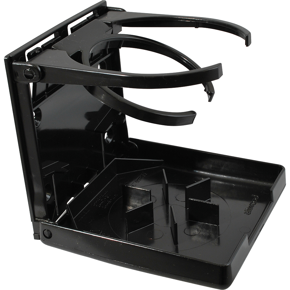 Attwood Fold-Up Drink Holder - Dual Ring - Black, made by Attwood Marine - 2445-7 Attwood Fold-Up Drink Holder - Dual Ring - Black, made by Attwood Marine - 2445-7