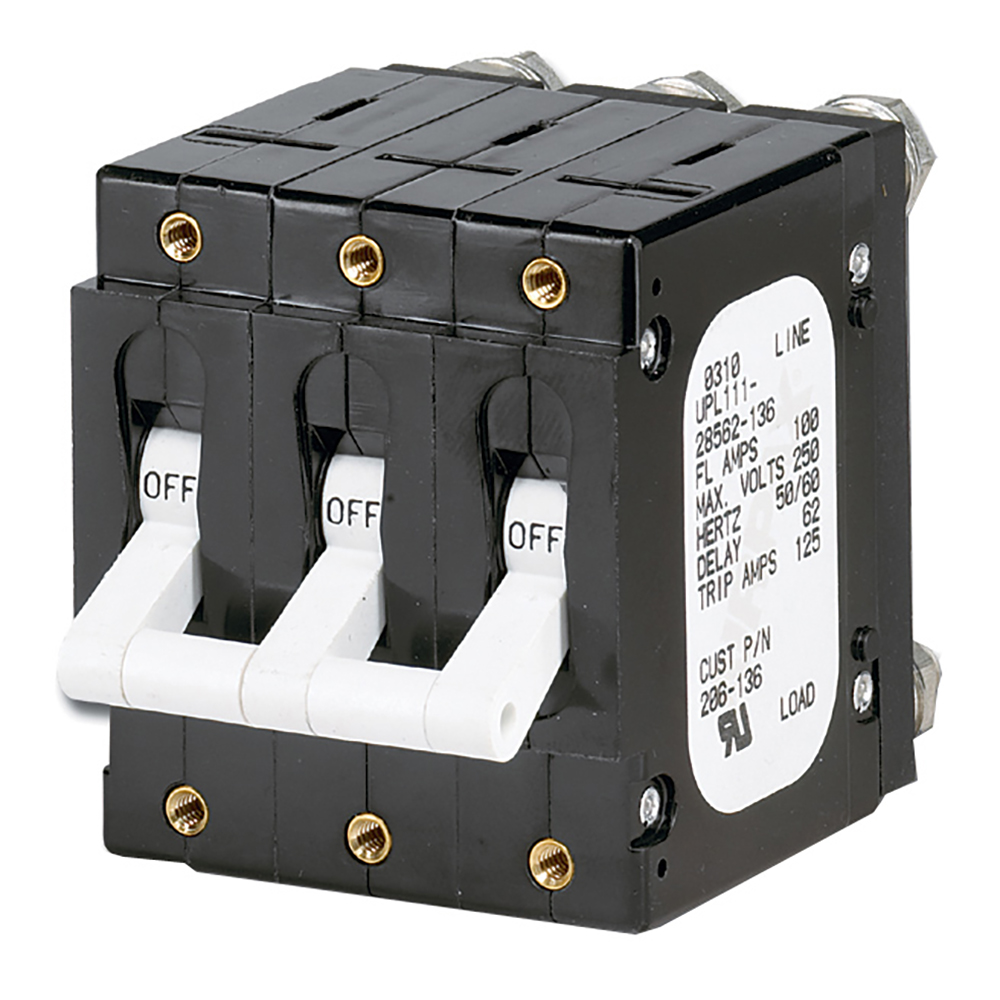 Paneltronics 'C' Frame Magnetic Circuit Breaker - 100 Amp - Triple Pole - White, made by Paneltronics - 206-136 Paneltronics 'C' Frame Magnetic Circuit Breaker - 100 Amp - Triple Pole - White, made by Paneltronics - 206-136