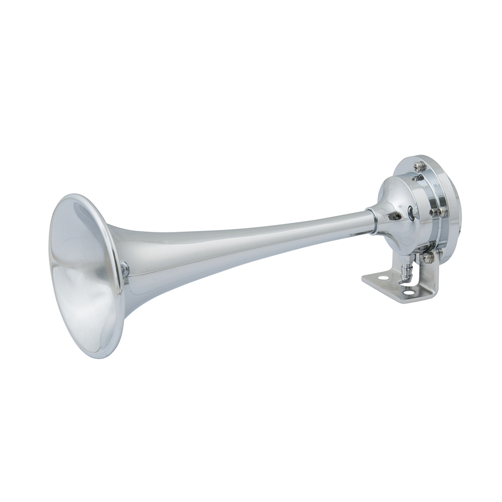 Marinco 12V Chrome Plated Single Trumpet Mini Air Horn, made by Marinco - 10107 Marinco 12V Chrome Plated Single Trumpet Mini Air Horn, made by Marinco - 10107