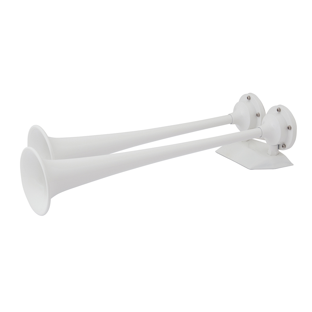 Marinco 12V White Epoxy Coated Dual Trumpet Air Horn, made by Marinco - 10122 Marinco 12V White Epoxy Coated Dual Trumpet Air Horn, made by Marinco - 10122