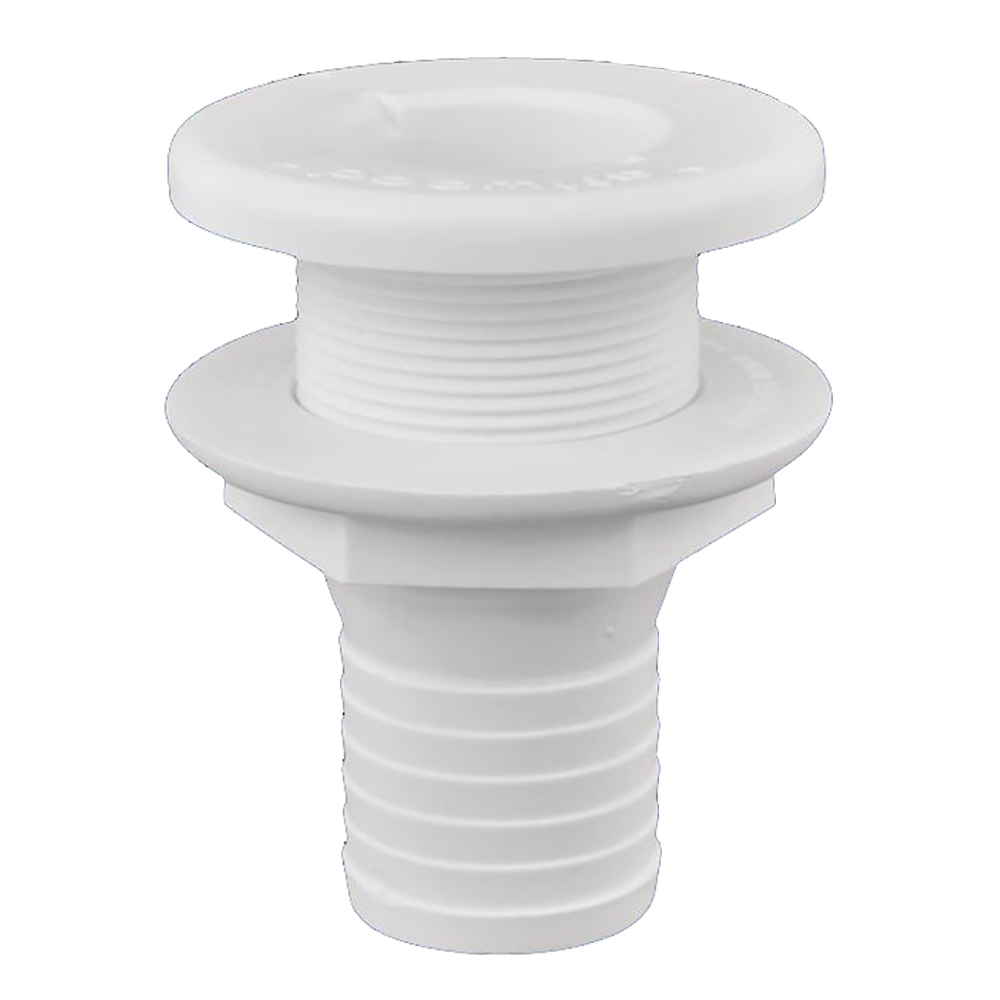 Attwood Plastic Thru-Hull Fitting - 1-1/2" - White, made by Attwood Marine - 3875-3 Attwood Plastic Thru-Hull Fitting - 1-1/2" - White, made by Attwood Marine - 3875-3
