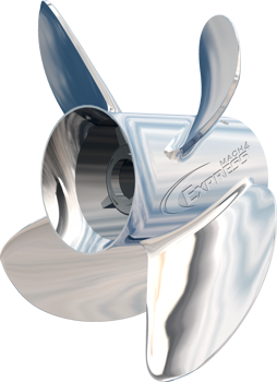 Turning Point Express® Mach4™ - Left Hand - Stainless Steel Propeller - EX-1513-4L - 4-Blade - 15.3" x 13 Pitch, made by Turning Point Propellers - 31501340 Turning Point Express® Mach4™ - Left Hand - Stainless Steel Propeller - EX-1513-4L - 4-Blade - 15.3" x 13 Pitch, made by Turning Point Propellers - 31501340