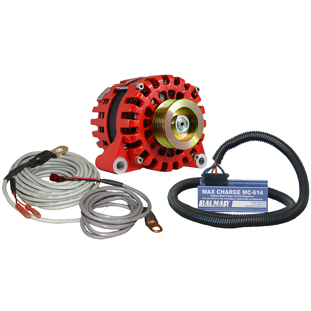 Balmar Alternator Vortec K6 Serpentine Pulley Regulator & Temp Sensor - 170A - 12V, made by Balmar - XT-VT-170-K6-KIT Balmar Alternator Vortec K6 Serpentine Pulley Regulator & Temp Sensor - 170A - 12V, made by Balmar - XT-VT-170-K6-KIT