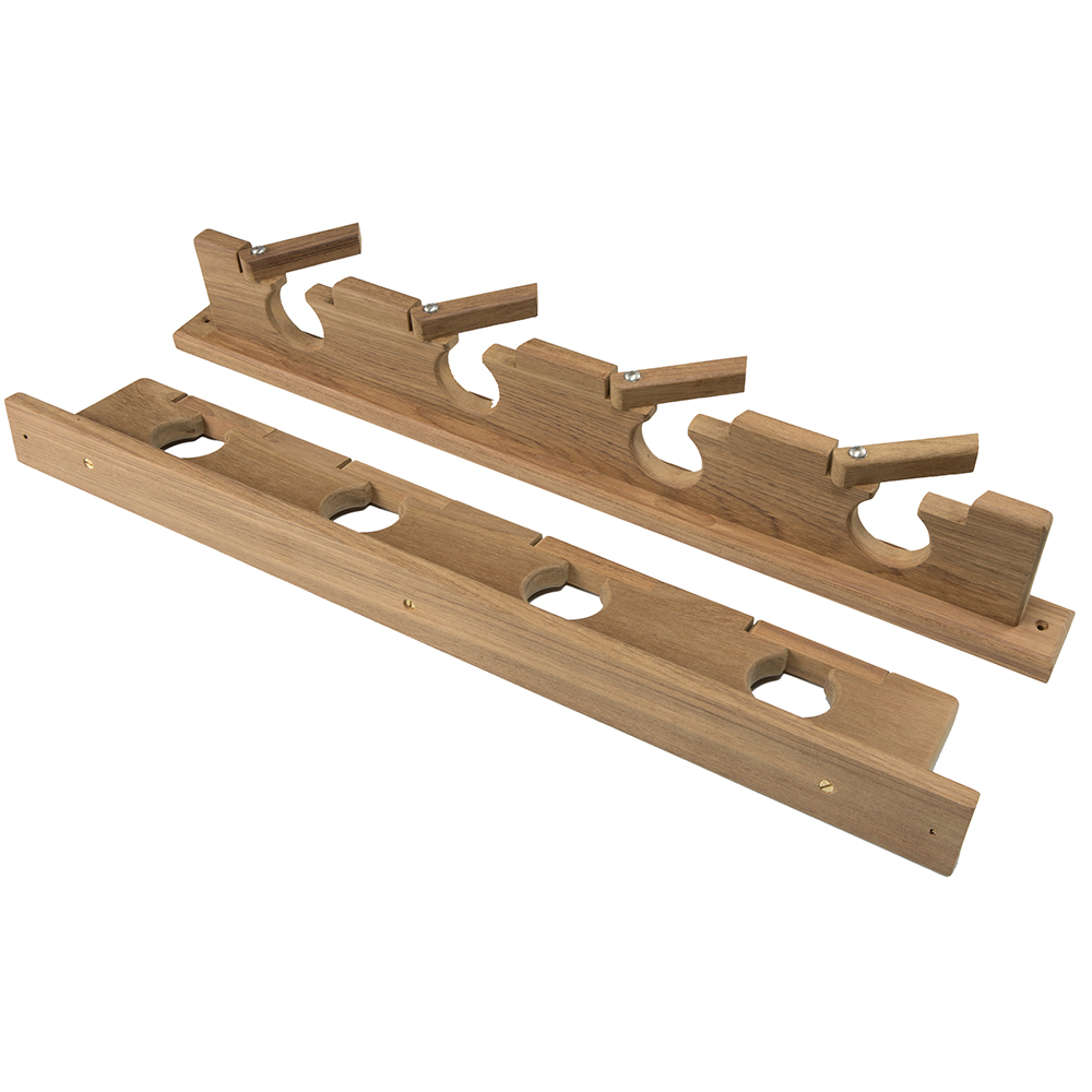Whitecap Teak Lock-In Four-Rod Storage Rack, made by Whitecap - 60620