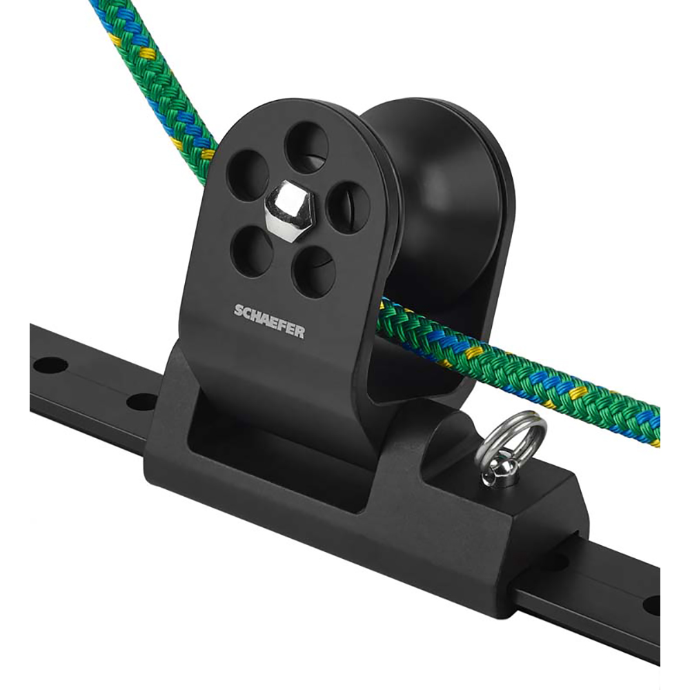 Schaefer Twin Sheet Block f/1-1/4" T-Track - Black, made by Schaefer Marine - 32-97 Schaefer Twin Sheet Block f/1-1/4" T-Track - Black, made by Schaefer Marine - 32-97
