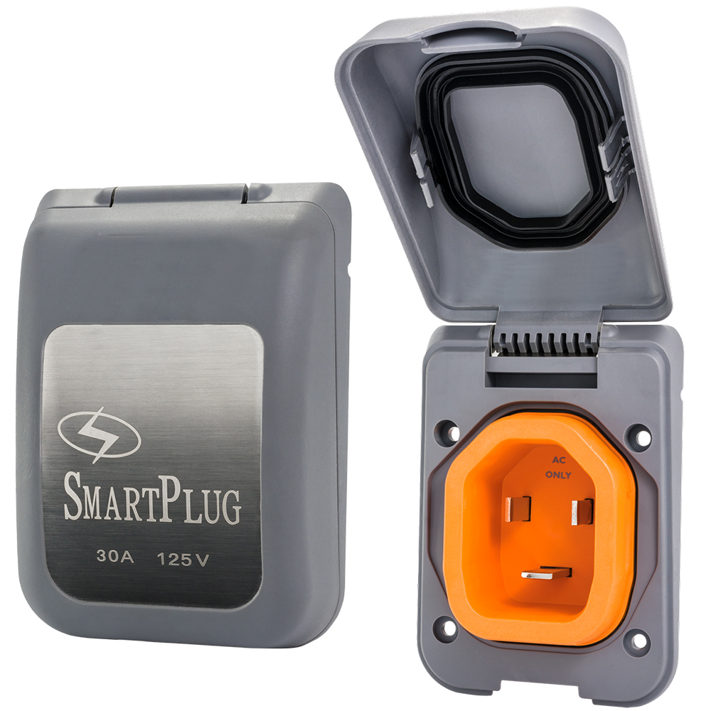 SmartPlug 30 AMP Male Non-Metallic Inlet Cover - Grey, made by SmartPlug - BM30PG SmartPlug 30 AMP Male Non-Metallic Inlet Cover - Grey, made by SmartPlug - BM30PG