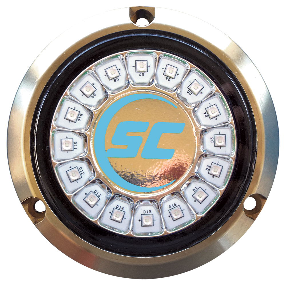 Shadow-Caster Bimini Blue Single Color Underwater Light - 16 LEDs - Bronze, made by Shadow-Caster LED Lighting - SCR-16-BB-BZ-10 Shadow-Caster Bimini Blue Single Color Underwater Light - 16 LEDs - Bronze, made by Shadow-Caster LED Lighting - SCR-16-BB-BZ-10