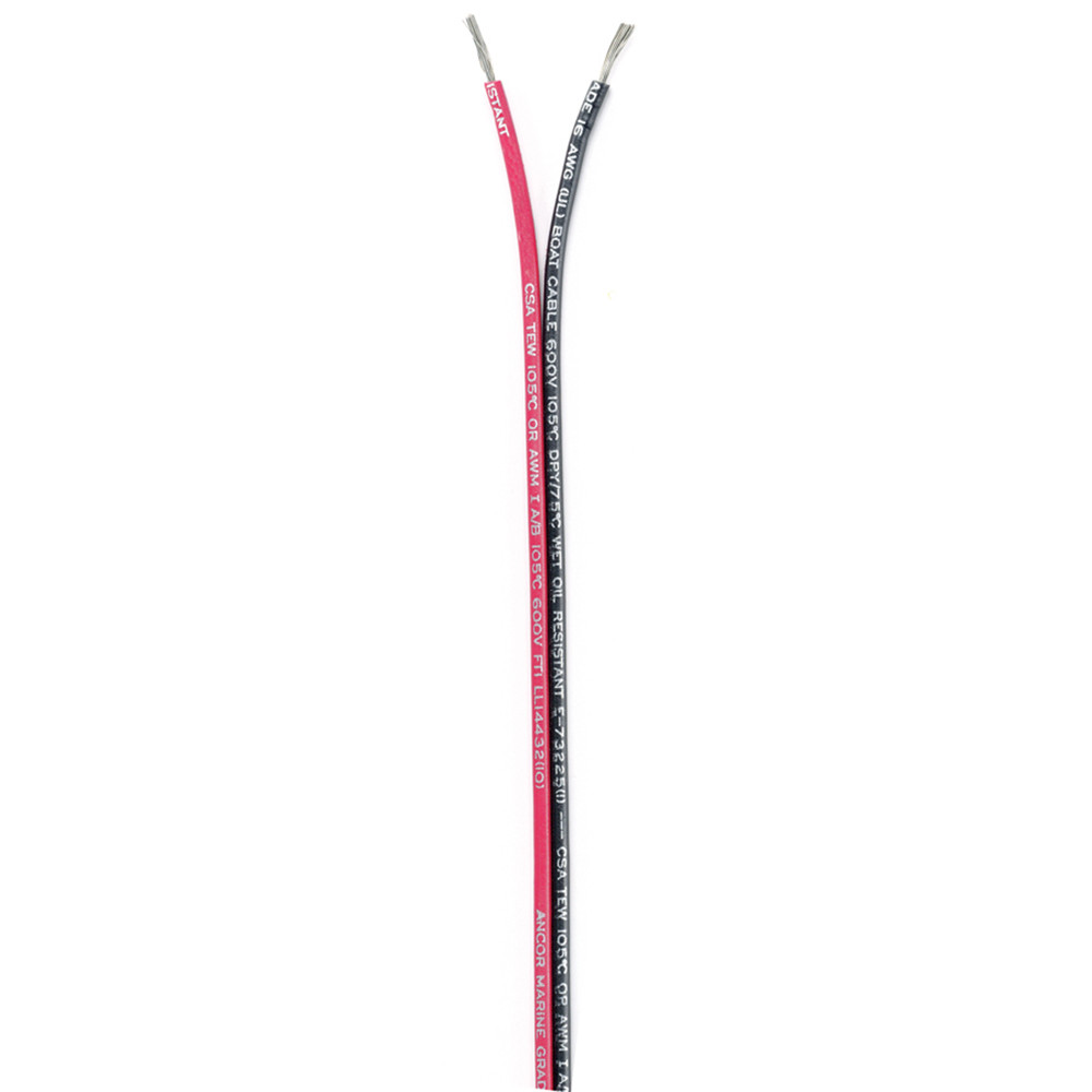 Ancor Ribbon Bonded Cable - 16/2 AWG - Red/Black - Flat - 500', made by Ancor - 153150 Ancor Ribbon Bonded Cable - 16/2 AWG - Red/Black - Flat - 500', made by Ancor - 153150