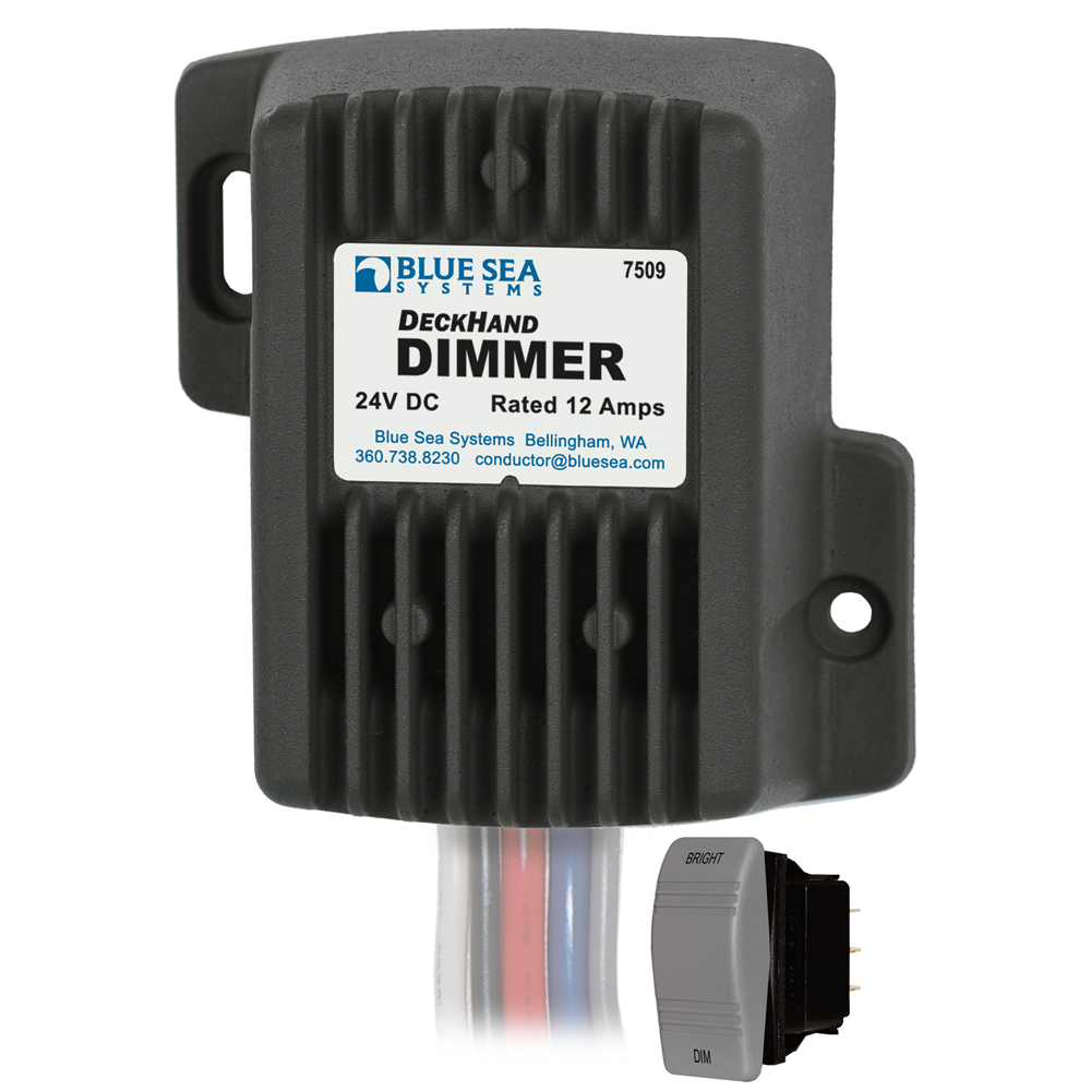 Blue Sea 7509 DeckHand Dimmer - 12 Amp/24V, made by Blue Sea Systems - 7509 Blue Sea 7509 DeckHand Dimmer - 12 Amp/24V, made by Blue Sea Systems - 7509